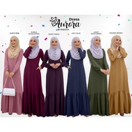 DRESS AURORA BYREEFA ⭐ dress muslimah labuh jubah labuh ropol plain iron less nursing jubah plain moden