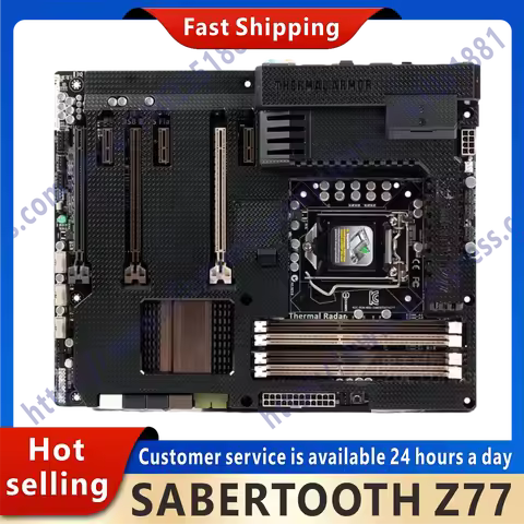 Used SABERTOOTH Z77 computer motherboard LGA 1155 DDR3 for Z77 P8Z77 desktop motherboard SATA II PCI