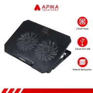 Cooling Pad Laptop 2 Fan Adjustable Speed Q100 Black