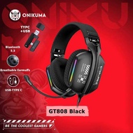 ONIKUMA Wireless Gaming Headset 2.4G/Wired/Bluetooth 3 Modes Bendable HD Mic Soft Ear Pads Immersive
