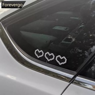 FOREVERGO 6Pcs Car Window Decor Waterproof Mosaic Heart Love Heart Sticker For Car Window Motorcycle
