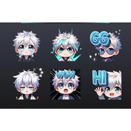 Animated Chibi Gojo Emotes keychain