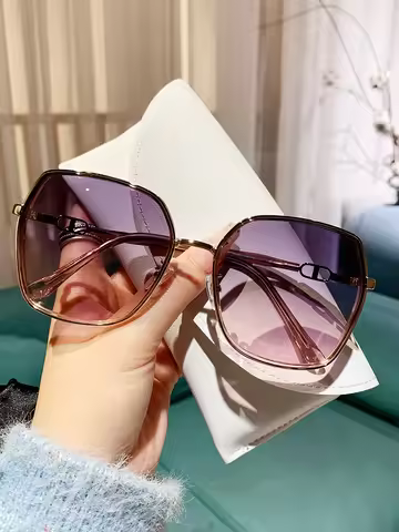 New Fashion Polarized Sunglasses Women UV400 Gradient Lens Sun Glasses Oversized Retro Square Luxury