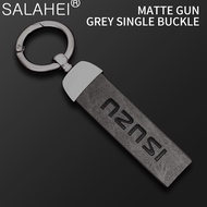 Zinc Alloy Car Styling Leather Keychain Metal Keyring Charm For Isuzu Dmax Mux Trooper ELF NQR 75 Fo