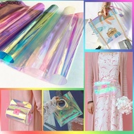 OKONOMY Rainbow Film Vinyl, 20*95CM Shiny Iridescent Film, DIY Candy Color Transparent Tarpaulin Bow