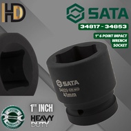 SATA 1" DR Impact Wrench Socket 6 Point / Short Type / Heavy Duty / 29MM - 69MM / 34817 -34853 / LIF