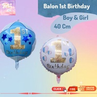 Happy birthday balloon 1st (first) birthday boy girl/, 1 year decoration