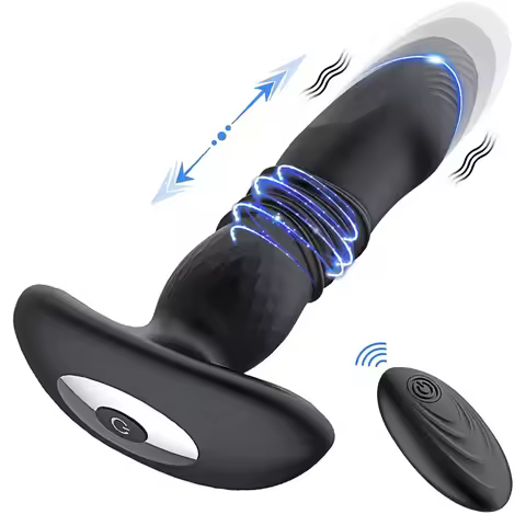 Powerful Telescopic Male Butt Plug Anal Vibrator Wireless APP Control Prostate Massager Thrusting Co