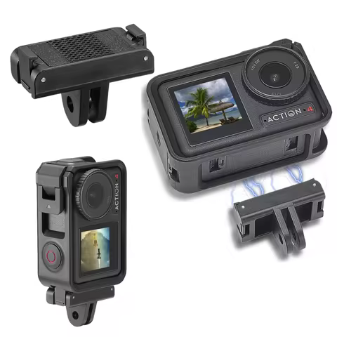 Magnetic Two Claw Adapter 1/4 Thread For DJI Action 5Pro 4 3 Universal Port Osmo Action 5 Pro Camera