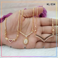 Paperclip Necklace Adult Necklace Listing Ribbon Gem gold Plated gold KL 034