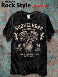 เสื้อยืด คอกลม little rock ลาย SHOVEL HEAD BIO ENGINE ผ้า Cotton 100 % เสื้อ ผ้าเนื้อนุ่ม ใส่สบาย ใส่คุ่กับ รองเท้า ผ้าใบ มีสไตล์ ใส่ได้ทั้ง ชาย หญิง