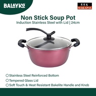 Balayko l 555 Induction Stainless Steel Non Stick Soup Pot with Lid 24cm 4049