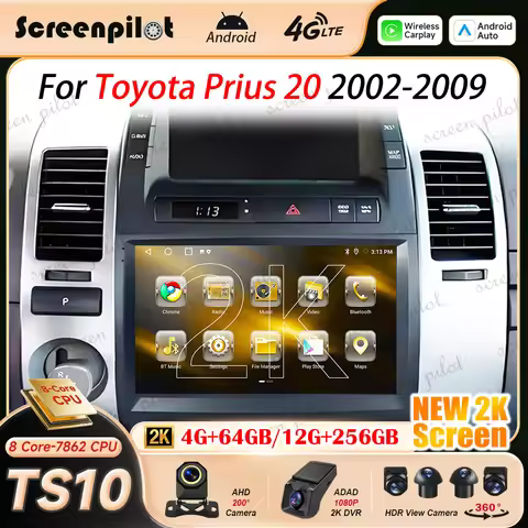 Android 16 Car Radio For Toyota Prius 20 2002 2003 2004 2005 2006 2007 2008 2009 Wireless Carplay Au
