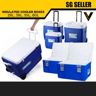 [SG SELLER] Cooler ice box with roller wheel can keep cool or warm [28L] [38L] [55L] [80L]