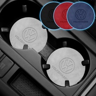 1pair Car Logo Water Cup Mat 4 Colors Suede Car Coaster for VW Volkswagen Jetta MK5 Golf Passat 3B7 601 171