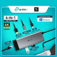TP-Link UH6120C USB-C Hub 6in1 to HDMI 4K@60Hz Ethernet PD USB 3 Adapter for Desktop Laptop Notebook