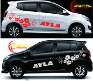 Stiker mobil ayla brio ertiga avanza xenia sticker motif bunga harga sudah 2 pcs kanan kiri