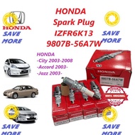 9807B-56A7W NGK IRIDIUM SPARK PLUG HONDA CITY SEL,JAZZ SAA(VTEC) TMO TFO (IZFR6K-13)