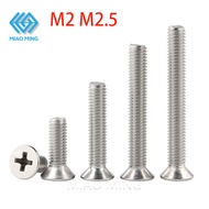 M2-M2.5 304 Stainless Steel Phillips Flat Head Screw Countersunk Head Screw Extension Screw GB819 Sw
