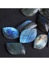 天然螢石\\月亮石\\原石形狀藍月光水滴吊墜項鍊，葉形裝飾珠寶配件（只含石頭）