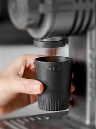 1入組咖啡計量杯,abs咖啡計量杯,咖啡壓粉器輸送部件,適用於51/53/58mm(黑色)的意式濃縮咖啡機工具