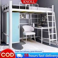 Modern Metal Loft Bed Frame Double Deck Bed Bed Frame with Safety Guardrail