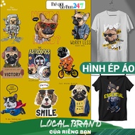 [Ironed, heat pressed image] Pug and Bull dog image P3