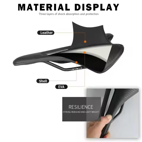 TOSEEK TS50 Bicycle Saddle Bike Cushion Breathable Comfortable Seat Leather EVA Shell Plastic/pvc Fo