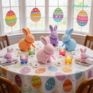 MOCHO Rabbit Easter Figurine, Colorful Handmade Easter Bunny Ornament, Exquisite Simulation Bunny No