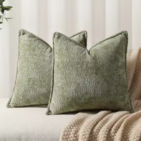 Ins Nordic Cushion Cover Thickened Chenille Throw Pillow Covers Green Decorative 45x45/50x50/65X65cm