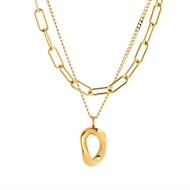 Kalung Emas Gold Silver Wanita Couple Liberteen Gijon Perhiasan Anti Karat Alergi Free Gift Card Kad