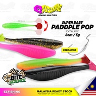 EZF Hitokuchi Super Baby Paddle Pop 8cm 5g Haruan Toman Casting Killer Soft Plastic Ozmy Silencer