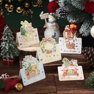 10pcs Christmas Decoration Greeting Cards Christmas New Year Gift Postcard Kawaii Santa Claus Postcard Home Party Decor
