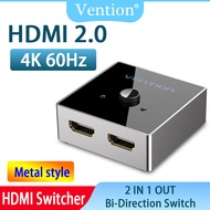 Vention HDMI Switcher Original 4K 60Hz HD 2.0 HDMI Bi-Directional Switch Without Delay 2 in 1 Out &amp; 1 in 2 Out HDMI Splitter for Laptop PC Monitor Projector PS4 Smart Android HDTV