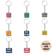 Pronoun Keychain, High Quality, Pride, LGBT, He She They Them (Happy Pin Shop, happypinshop)