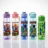 Minecraft-shaped 800ml plastic water bottle for boys and girls water bottle kids