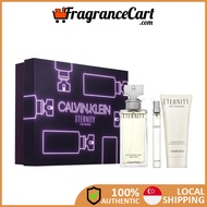 Calvin Klein Eternity 3 Pcs Gift Set for Women (100ml EDP+10ml EDP+50ml Body Lotion) [Authentic Perfume FragranceCart]