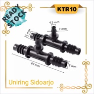 Uniring | Tee connector size: 10mmx4mmx10m, tee to connect uniring size 16mmx10mm to 4mm aerator hos