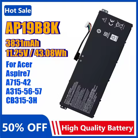AP19B8K Laptop Battery for Acer Aspire 3 A314 A315-58 A317-52 A514-53 A715-42 CB315-3H A515-56 AP19B