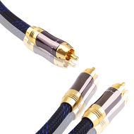 HIFI 0.5m,1m,1.5m,2m,3m,5m Subwoofer Y Cable RCA 1 Male to 2 Male Audio cable