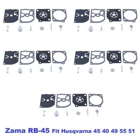 5pc Carburetor Repair Rebuild Kit for Zama RB-45 C1Q-EL1 C1Q-EL6 C1Q-M43 HUSQVARNA 40 45 49 55 51 24