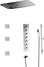 Wine shelf Shower Set Dark Into The Wall 7 Function Constant Temperature Skylight LED Top Spray Yuba shower head kit