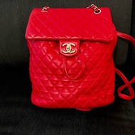 Chanel紅色後背包