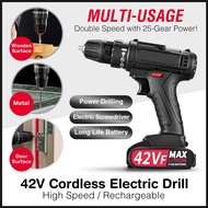 42V Cordless Rechargeable Electric Drill / Power Tool Set Drill Screw Driver Wirelesss