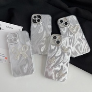 Case for Huawei P80 P70 P60 P50 P50E P40 P30 Pro Ultra Art Camlet Rhinestone Bowknot Hard Phone Case