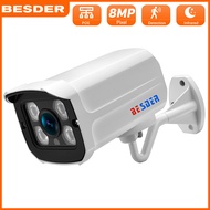 [HH6F] BESDER 8MP 4MP Ultra HD Audio H.265 POE IP Camera 4K AI Motion Detection Alert Waterproof Vid