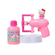Hello Kitty Electric Bubble Gun Set Cartoon Girl Baby Bubble Machine Blowing Bubble Liquid Toy