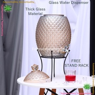 Thick Glass Water Dispenser 5 Liter Flora Container Luxury Drinks Jug Juice Party Mug Classic Bottle