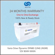 Varta DIN80 (LN4) (AGM) Car Battery Maintenance Free For BMW F22, X1 E84 VOLVO V40, MERCEDES W212 W222 A180 GLC 250 W204 W205【13+6 MONTHS WARRANTY】「Made in Korea」 ★Century, Yuasa, Amaron, 4S Profesional Extreme, Yokohama, Yamasaki, Motolite, Came