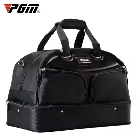 PGM Authentic Golf Clothing Bag Men's Double-decker All-black Clothing Bag Super Large Capacity High